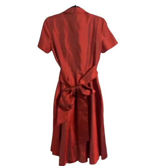 MAXMARA Shantung Wrap Dress Rust size Large*